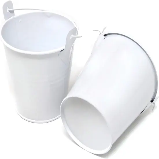 2PCS Tiny Metal Buckets - White {3}