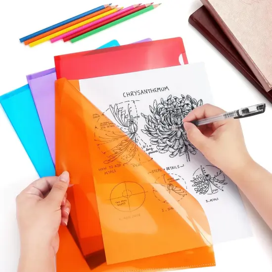 16 Pack Clear Plastic Folders Sleeves {5}