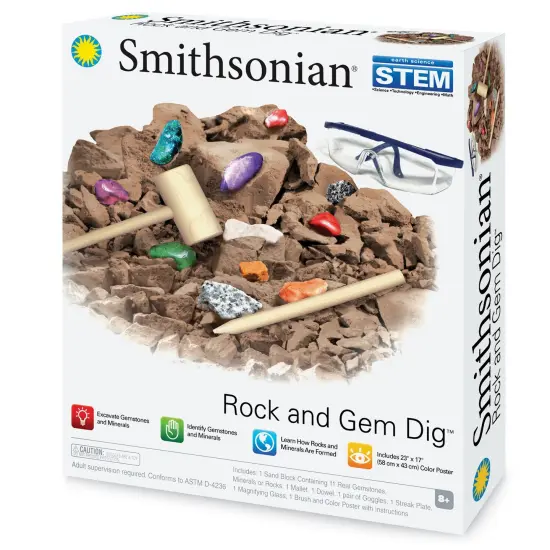 Collections Etc Smithsonian Rock and Gem Dig Archeology Kit {1}