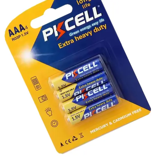 PKCELL&reg; AAA Heavy Duty Batteries 4 Pack Reliable Power for Everyday Devices {2}
