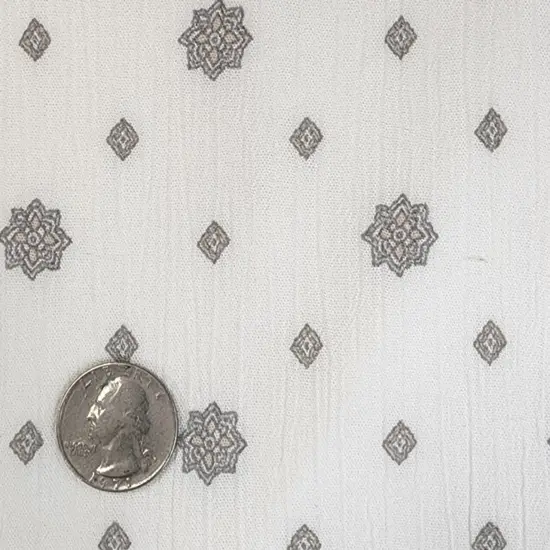 1 Yard Ivory Rayon Crinkle Fabric 50/52" Wide Lightweight Woven Crepon for Blouses {1}