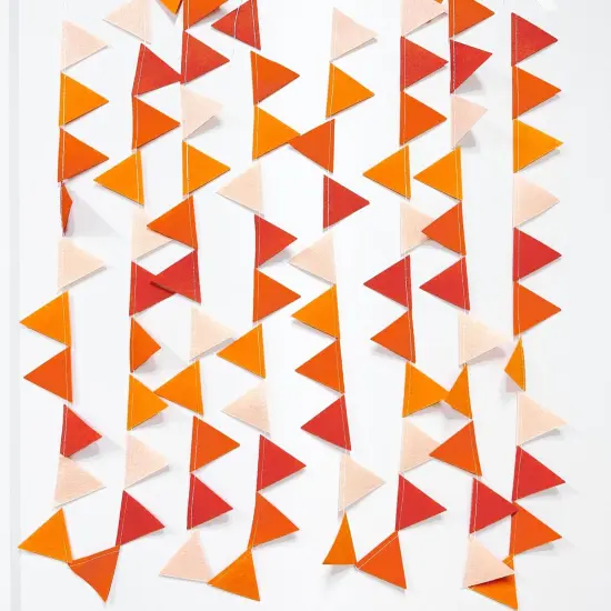 Orange Party Decorations - Ombre Felt Hanging Triangle Mini Bunting {4}