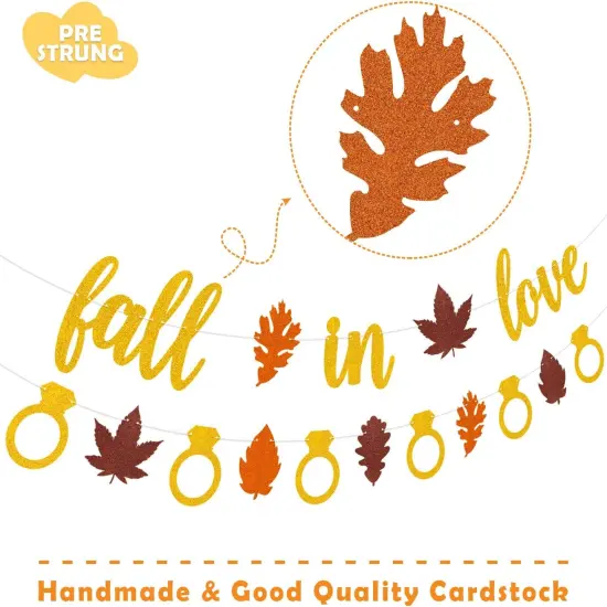 Fall in Love Banner Autumn Maple Leaves Garland for Fall Themed {2}