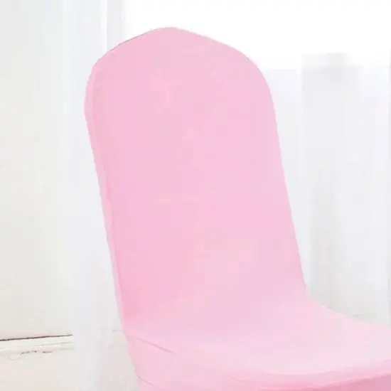 Spandex Banquet Skirt Chair Cover Pink Elegant Stretch Skirt Fit Durable Event Decor {6}