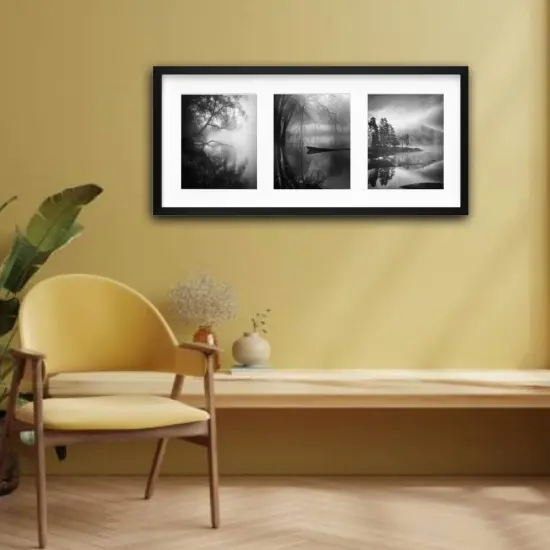 Black Frame for 3 Pictures, 30x13&frac34;" &ndash; Deep Display, No-Nail Hanging, Horizontal/Vertical! {4}