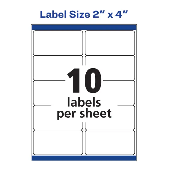 Avery White Address Labels with Permanent Adhesive, Sure Feed, 3 Sizes: 1"x 2 5/8" (300 Labels,18160), 2"x 4" (100 Labels,18163), 2/3"x 1 3/4" (600 Labels,18294), 1 Pack of Each, 1,000 Labels Total {4}