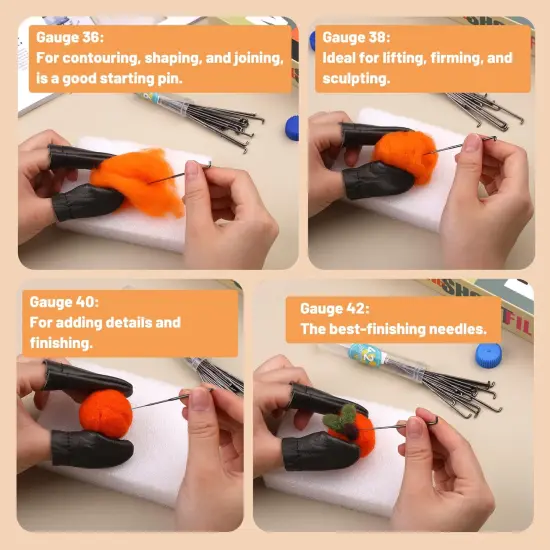 80PCS Needle Felting Needles, 4 Sizes Wool Felting Needles, Needle Felting Tools Supplies Kit with Felting Needles Fingercots Storage Box for DIY Wool Felting Crafts {4}