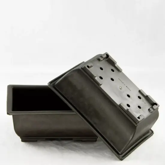 2 Rectangular Plastic Bonsai / Succulent Pots 7.75"x 5.75"x 2.75" - Dark Brown {5}
