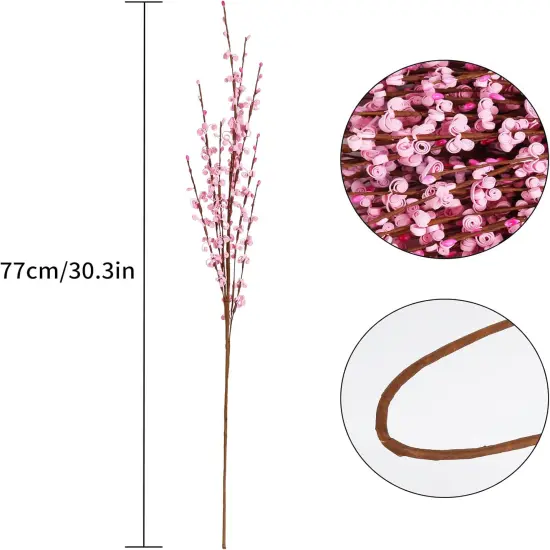 15PCS Pink Flowers 29.5" Faux Jasmine Flowers Long Stem Artificial Flowers for Tall Vase Wedding Party Home Office Kitchen Decoration(Pink) {3}