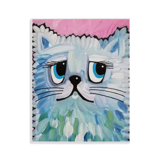 Stupell Industries Blue Kitten Gazing Wall Plaque By Nettie Price {1}