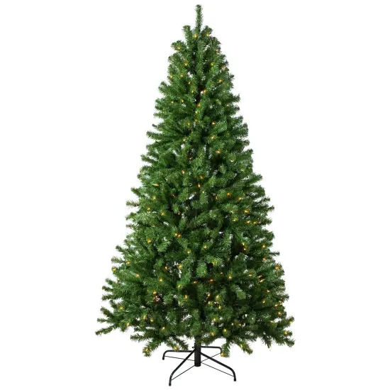 Northlight Pre-Lit Full Pendleton Spruce Artificial Christmas Tree - 7' - Clear Lights Green {3}