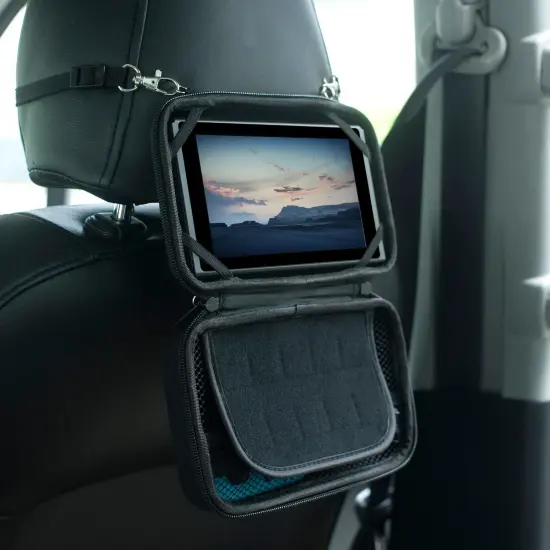 Car Mounting Carrying Case Compatible with Nintendo Switch & OLED Model and Accessories, EVA Hard Travel Case with 10 Game Holder Slots, Strap (Black) {2}