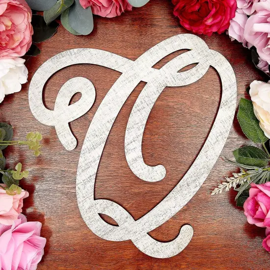13-Inch Unfinished Wooden Monogram Letter Q, Rustic-Style Home Decor, Paintable Wood Alphabet Letters for Custom Signs, Party Decorations, Crafting and Art Supplies White {3}