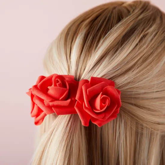 200 Pack Red Roses Artificial Flowers Bulk, 2 Inch Stemless Fake Red Flower Heads for Decorations, Bridal Shower, Wedding {6}