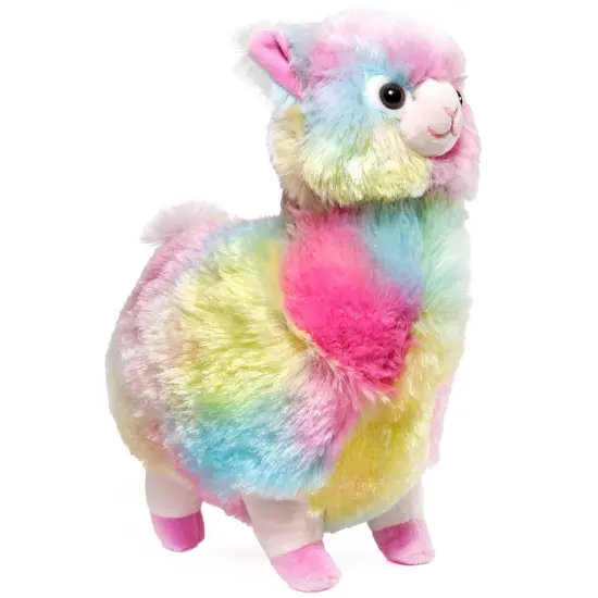 Bearington Annabelle Plush Stuffed Animal Rainbow Alpaca, 12 inches Multicolor {1}