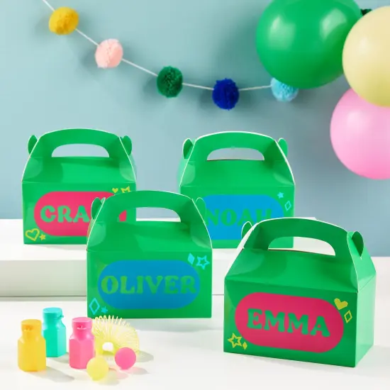 24-Pack Green Gable Boxes - Green Party Boxes for Kids Birthday, Party Favors, Candy, Goodies, Treats (6.2x3.5x3.6 In) {2}
