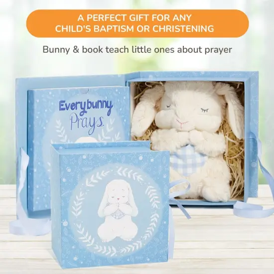 Tickle & Main Everybunny Prays The Praying Musical Bunny, Ideal Baptism & Christening Gifts for Girls, Babies & Toddlers on Easter (Blue, 7 in), Ages 1-14 {4}