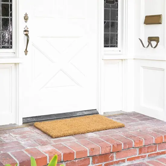 Plain Coco Coir Door Mat - 17" x 30" Bare Natural Doormat for Outdoor Entrance, Suitable for Inside and Outside Use Brown {3}