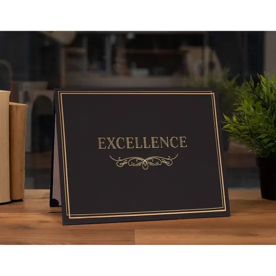 Certificate Holder - 12-Pack Diploma Cover, Document Cover for Letter-Sized Award Certificates, 300 GSM, Excellence Gold Foil Print, Black, 11.2 x 8.8 Inches {2}