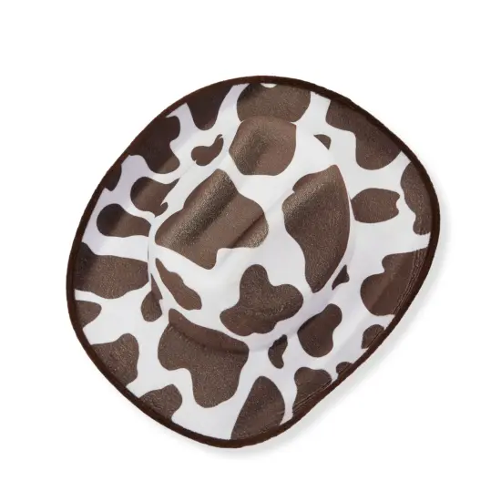 Brown and White Cow Print Western Cowboy Hat for Party, Costume Accessories {7}