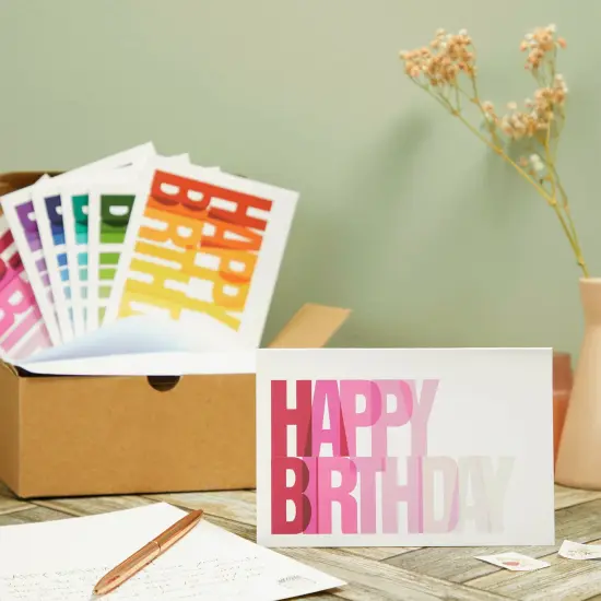 48 Pack Happy Birthday Cards with Envelopes, 4x6 inch Bulk Birthday Card Set for Kids, Students and Teachers (6 Colorful Assortment) Multicolor {2}
