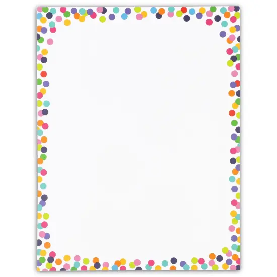 96 Sheets Decorative Confetti Stationary Paper for Classroom Awards, Birthday Invitations, Computer (8.5 x 11 In) Multicolor {7}