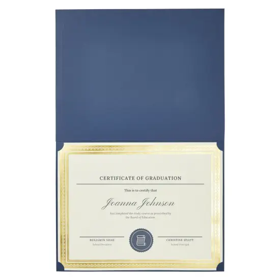 24 Certificate Holders and 24 Certificate 8.5 x 11 Letter-Size Papers, Certificate Kit for Graduation Diplomas, Accomplishment Awards, Employee Appreciation (11.3x8.8 In) Blue {5}