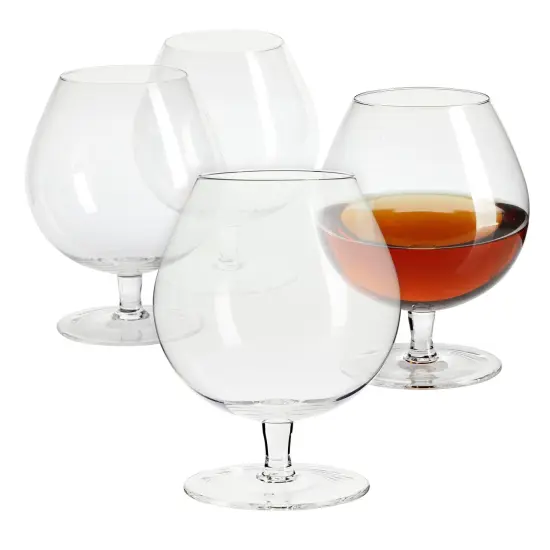 30oz Whiskey and Cognac Glasses Set of 4, Clear Brandy Sniffers for Cocktails, Spirits, Beer (4 x 6 In) {5}
