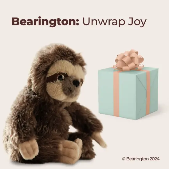 Bearington Lil' Speedy Small Plush Stuffed Animal Three Toed Sloth, 6.5 inches, For Ages 1-14 Brown {5}