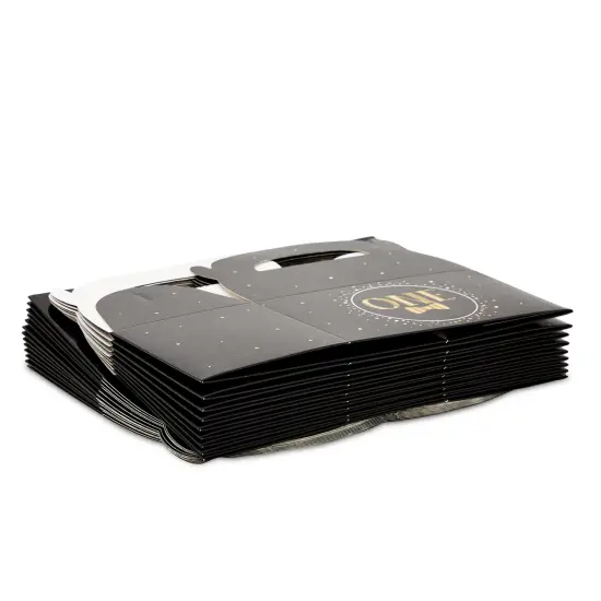 24 Pack Decorations for Boys 1st Birthday Party Favor Treat Box, Gable Boxes Decorations (Black) {4}