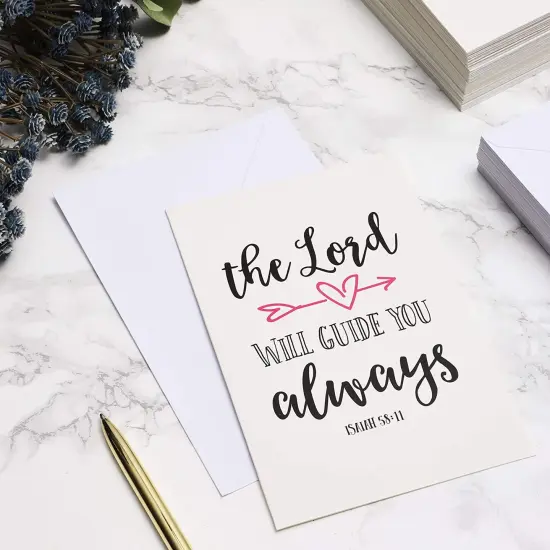 Best Paper Greetings 48 Pack Christian Greeting Cards with Envelopes, Inspirational Note Card with Scripture Bible Verses for Encouragement, Motivation, Confirmation Bulk (4x6 In) White {4}