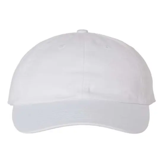 Valucap&reg; Adult Bio Washed Classic Dad Hat White {1}