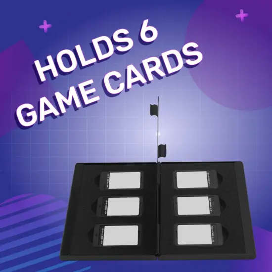 Insten Game Card Case For Nintendo Switch and OLED Model Games Storage Aluminum Portable Holder, 6 Game Slots, Black {3}