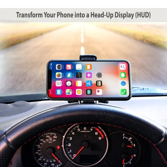 Car Phone Holder Mount for Car Dashboard Dash HUD, Cell Phone Clip for iPhone 12 11 Pro Max XS XR Mini Samsung Galaxy Mobile Black {6}