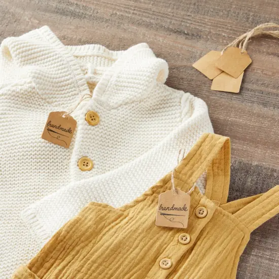 1000-Pack Kraft Paper Gift Tags with Jute Twine String, Blank Merchandise Price Hanging Labels 1.3 x 1.7, Bulk Brown Tags for Wedding, Birthday, Holiday, Party Favor, Art and Craft Wrapping {3}