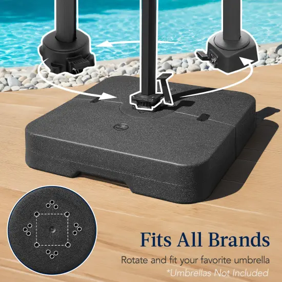 Best Choice Products 330lb Capacity Fillable Heavy-Duty Outdoor Cantilever Umbrella Base w/ Easy-Fill Spouts Black {3}