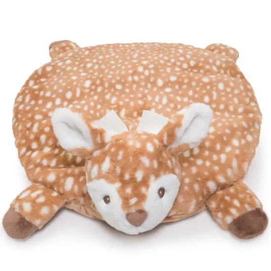 Bearington Baby Lil&rsquo; Willow Tummy Time Mat, 30 x 30 Inch Fawn Plush Stuffed Animal Blanket, Woodland Nursery D&eacute;cor, For Ages 0-3 Brown {1}