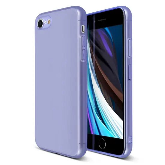 Translucent Matte Case For iPhone SE 2020 (2nd Gen), Semi-Transparent Smooth Touch Soft TPU Thin Cover Purple, by Insten {1}