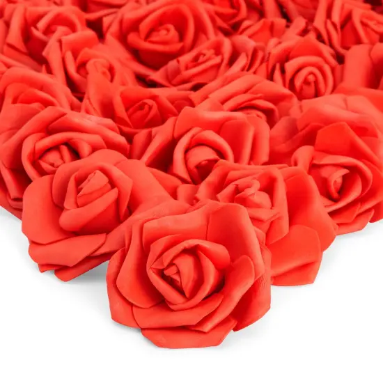 Juvale 100 Pack Red Artificial Flowers - 3 Inches, Fake Carnations for Wedding, Bridal Shower & Valentine's Day Decorations, Arts and Crafts {1}