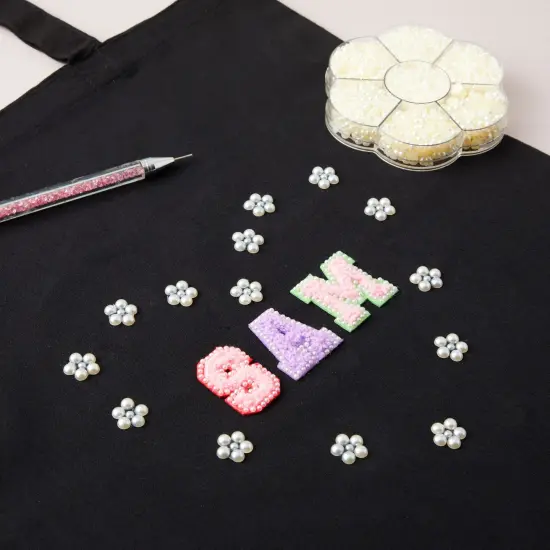 Genie Crafts 16000 Pack Flatback Pearls for Crafts, Nail Art and Jewelry Decorations, Ivory (1.5mm, 2mm, 2.5mm, 3mm, 4mm, 5mm, 6mm) White {7}