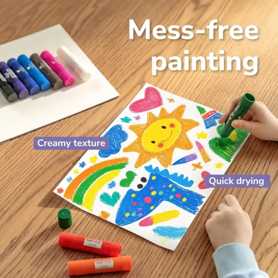 Tempera Paint Sticks - 12 Colors Kids Paints - Non-Toxic Washable Paint Sticks for Kids - Mess Free Quick Drying Art Supplies {3}