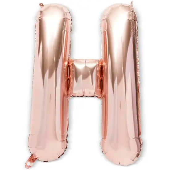 Rose Gold Foil Letter H Party Balloons (40 in, 2 Pack) Pink {1}