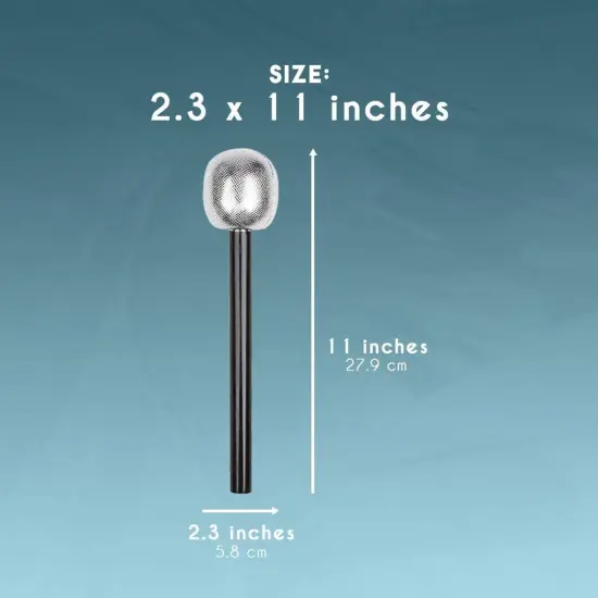 Microphone Prop - 4-Pack Pop Star Costume Accessories for Halloween, Dress-Up Black {5}