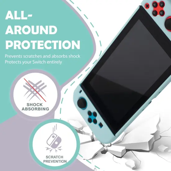 For Nintendo Switch Protective Case, Hard Dockable Shell Cover Skin for Girls Boys, Blue {3}