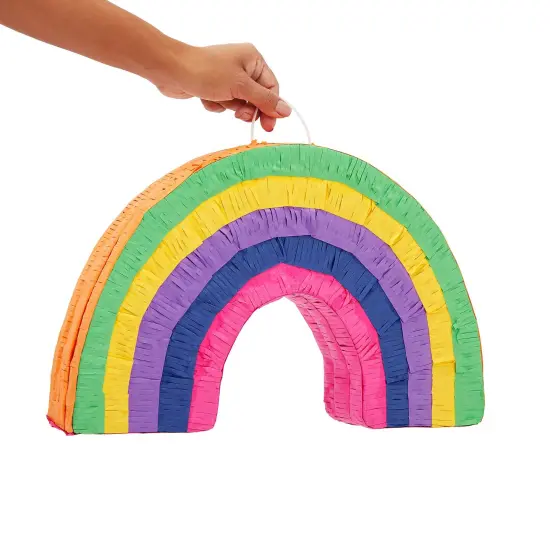 Rainbow Pinata for Pride, Baby Shower, Kids Birthday Party Decorations, (Small, 16.8 x 3.0 x 10.7 Inches) Multicolor {4}