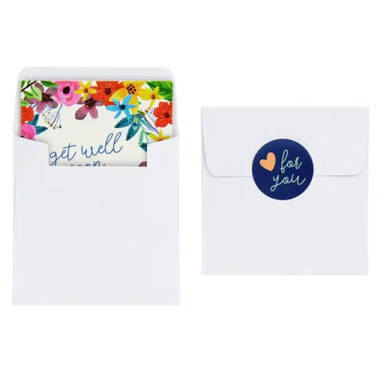72 Pack Mini Note Cards with Envelopes and Stickers, All Occasions Greeting Cards for Flower Bouquets, Gifts, 24 Assorted Designs (2.5" x 2.5") Multicolor {7}
