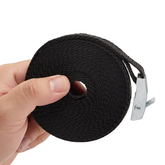 5 Pack Kayak Tie Down Straps, Lashing Straps with Buckles for Bike, Luggage, and Cargo (16.4 FT, Black) {3}