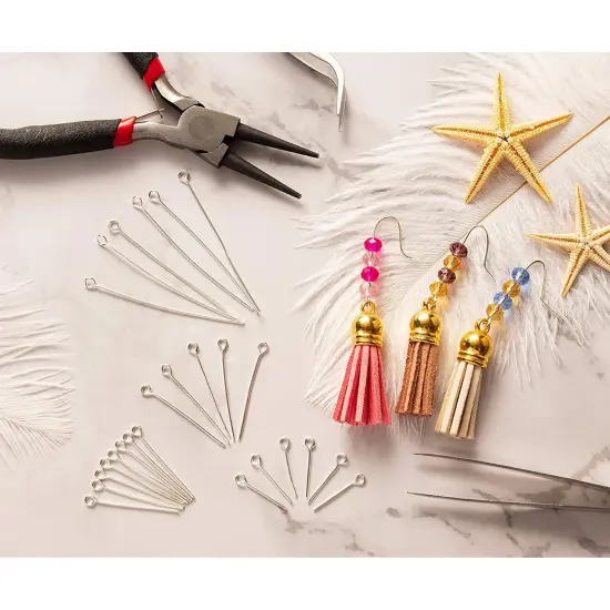 1200 Pieces Eye Pins for Jewelry Making, Bulk 20-Gauge Hooks for DIY Earrings, 8 Assorted Lengths (Silver) {5}