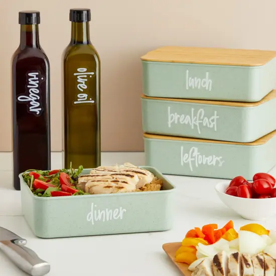 Talented Kitchen 158 Pantry and Refrigerator Labels for Glass Kitchen Containers - Preprinted White Script on Clear Stickers for Fridge, Freezer, Pantry Organization (Water Resistant) {2}