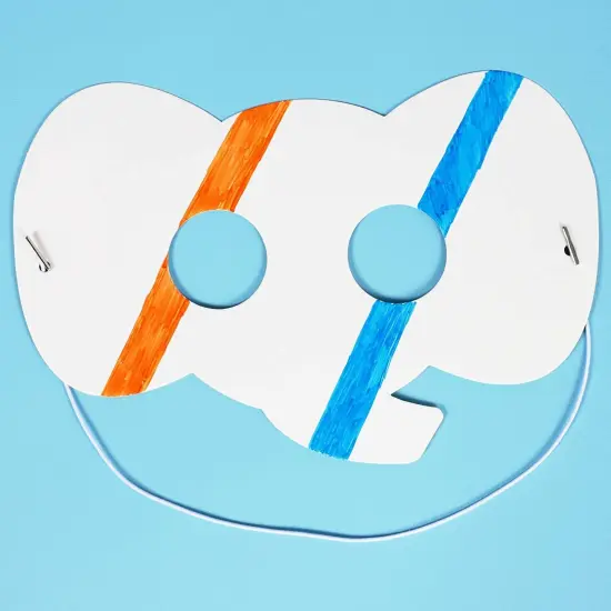 Bright Creations 3.8" x 5.9" Blank DIY Paper Elephant Mask with Elastic Band for Kids Costume Party (48 Pack, White) {6}